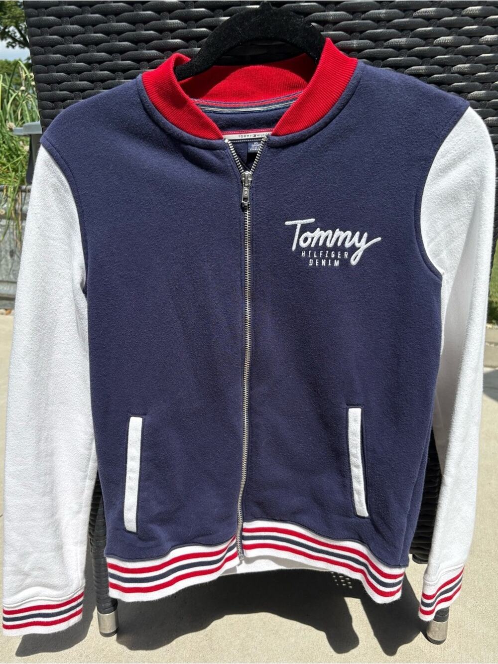 Tommy Hilfiger Navy, White & Red Zip-up sweat Jacket